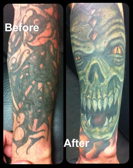 Tattoos - Tribal Horror Cover-Up - 117880